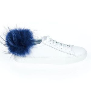 Mr&Mrs Italy Leather Sneakers Fur Detail Women White Shoes